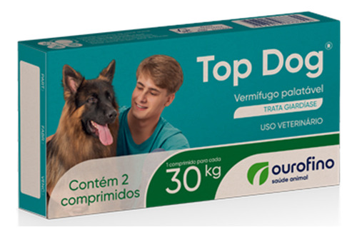 Top Dog Vermífugo Ouro Fino 30kg - Combate Vermes!