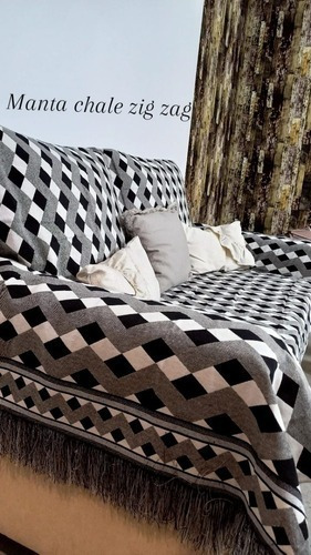 Imagen 6 de 10 de Manta Sillon Colcha Pie De Cama 2 Plazas C/ Flecos 140x230cm