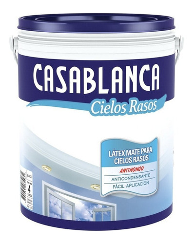 Pintura Latex Para Cielorraso Casablanca Antihongo X 4lts - Prestigio