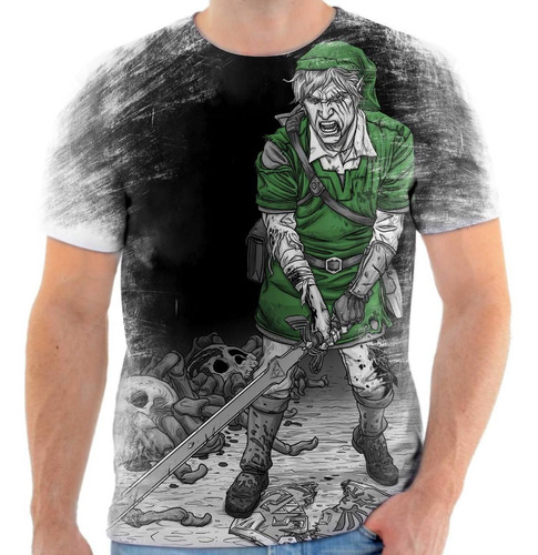 Camisa Camiseta Zelda Link Lutando Nintendo Frete Grátis