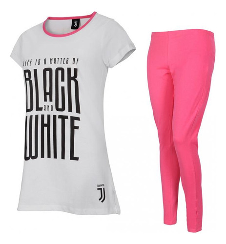 Juventus Pijama Mujer Blanco-rosa Black And White Estampado