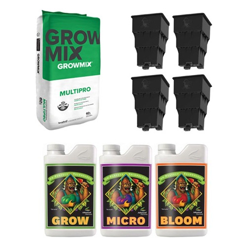 Kit Cultivo Growmix 80l Tripack Advanced 1 Litro Root House