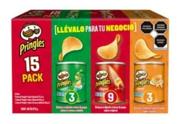 Pringles Mix Botana Crujiente A Base De Papa 15 Piezas Full
