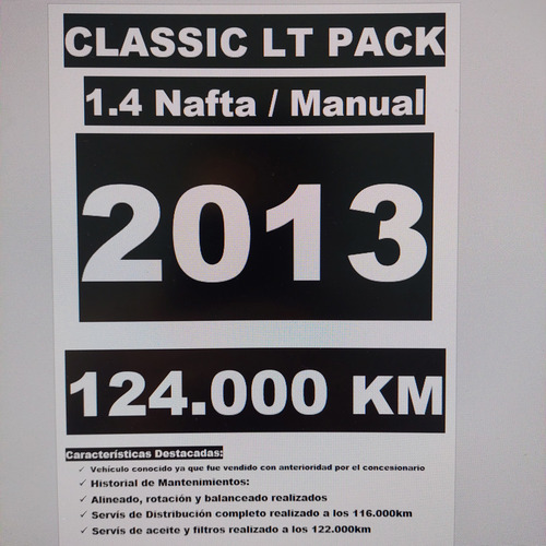 Chevrolet Classic 1.4 Lt Pack