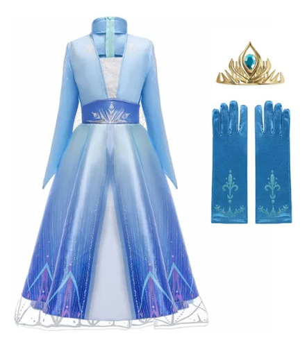 Disfraz Princesa Elsa Para Niña, Vestido Frozen 2 