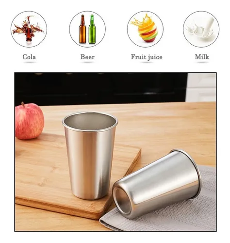 / Set De 5 Vasos De Cerveza De Acero Inoxidable