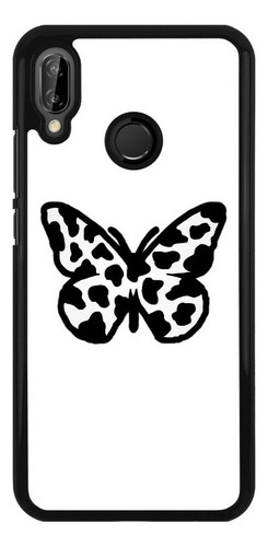 Funda Protector Para Huawei Mariposa Fondo Blanco Manchas