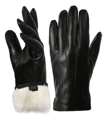 Ocxmme Guantes De Cuero De Piel De Conejo Para Hombre Muy De