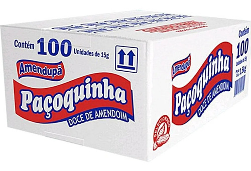 Paçoca Rolha Amendupã Paçoquinha Embrulhada 100un 1,5kg Caixa