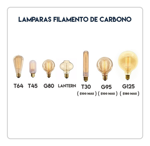 Imagen 5 de 6 de Lampara Filamento Carbono T64 Pera Multifilamento Carbon