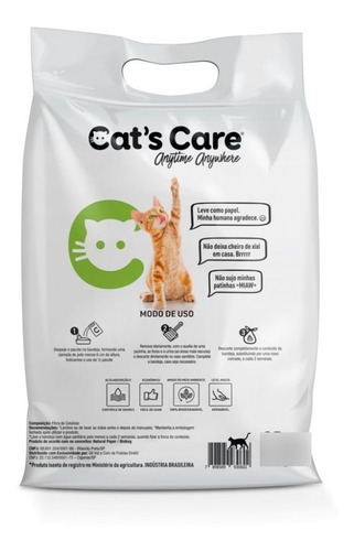 Imagem 2 de 3 de Granulado Higiênico P/ Gatos Areia Cat's Care Cats&pee 1,5kg