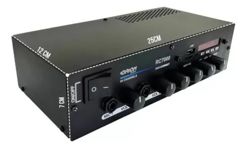 Amplificador Som Ambiente 500w Bluetooth 4 Canais Rc7000bt