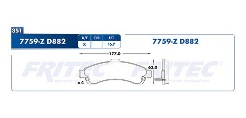 Balatas Delanteras Rainier 2005 Fritec 5.3l Buick