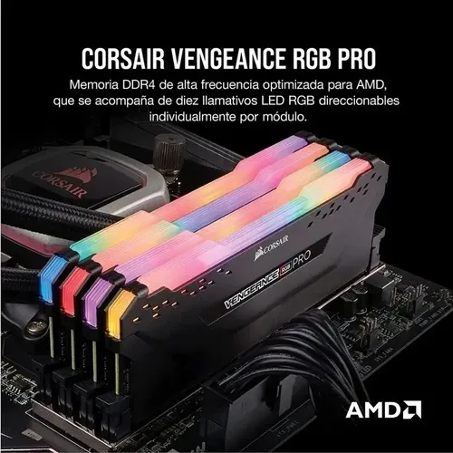 Memoria RAM Vengeance RGB Pro gamer color negro 8GB 1 Corsair