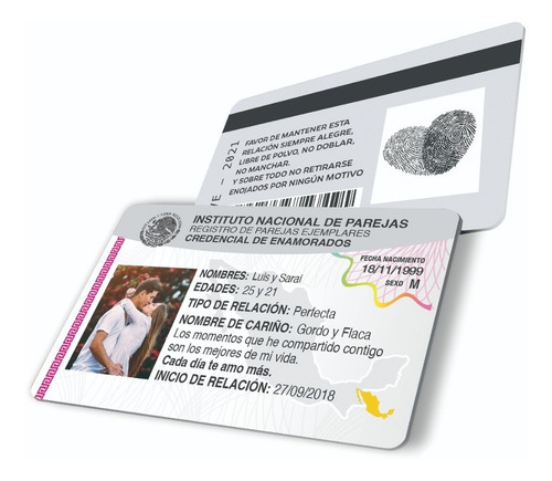 Imagen 3 de 3 de Para Parejas Credenciales De Pvc Personalizadas