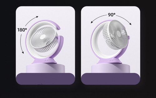 Ventilador De Escritorio Lámpara De Mesa Luna Carga Usb