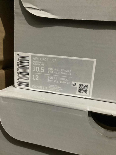 Imagen 7 de 7 de Nike Air Force 1 Blancas Originales En Caja 10.5 Us 28.5 Cm