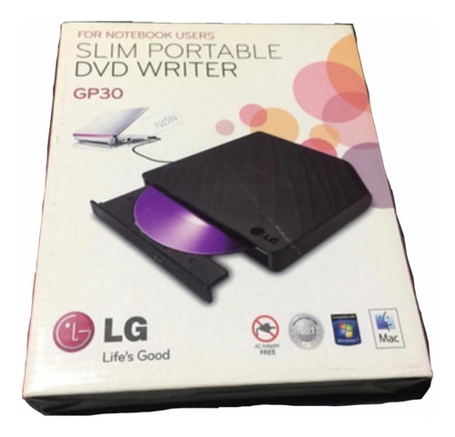 Imagem 1 de 1 de Gravador De Dvd Externo Slim LG Gp30