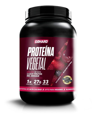 Proteína Vegetal - Frutos Del Bosque - 33 Servicios - Gohard