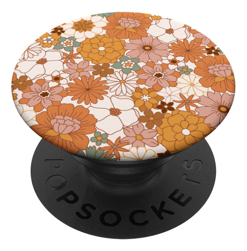 Floral Cottagecore Flor Año 70 Maravilloso Boho Naranja