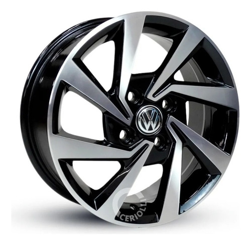 Rodas Aro 15 Volkswagen / Jogo / 4 Rodas / 4 Bicos / 4x100 Cor Preto Diamante