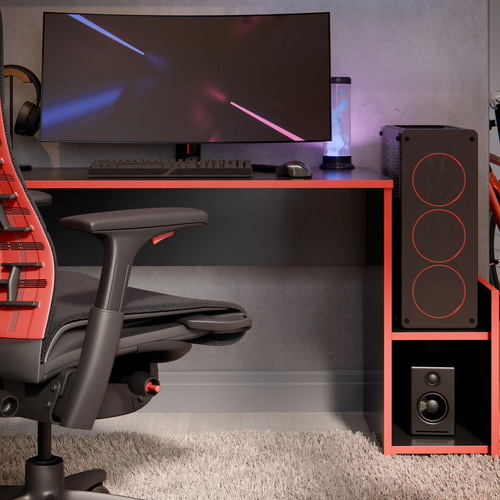 Mesa Escrivaninha Gamer Mazon Para Pc E Computador Com Espaço Para Gabinete Cor Vermelho