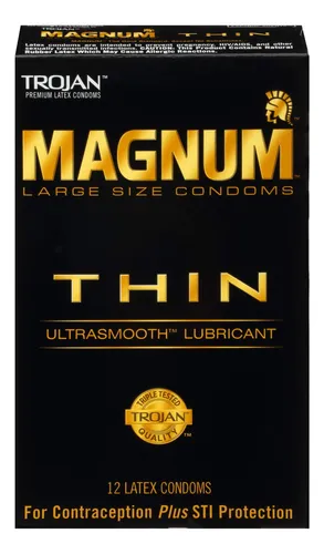 Preservativos Trojan Magnum Thin, Tamaño Grande, Lubricados,