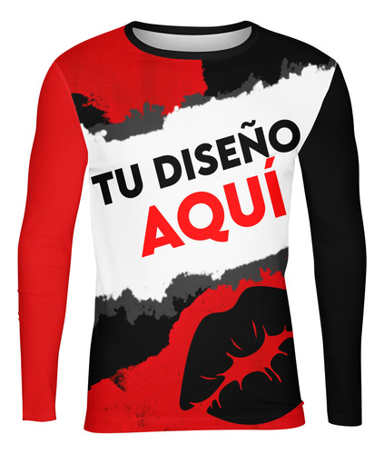 Playera Sublimada Full Print Personalizada Manga Larga