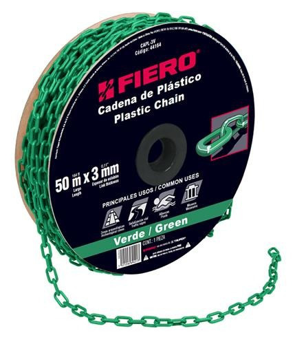 Cadena Plastica 3 Mm X 50 Mt Verde Fiero 44164