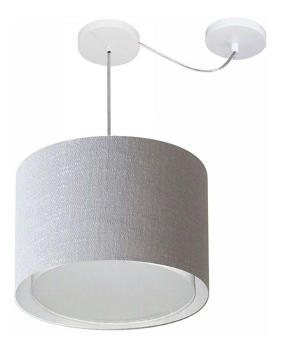 Lustre C/ Desvio De Centro Md-4312 Cupula Tec 40x30cm Cinza