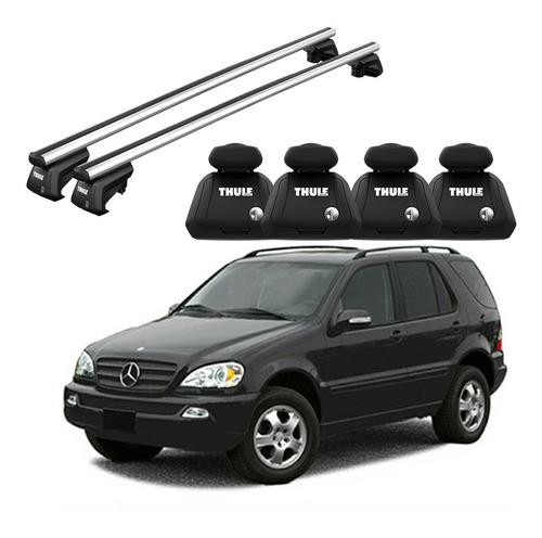 Rack Bagageiro Teto Thule Xt Prata M-class W163 1999