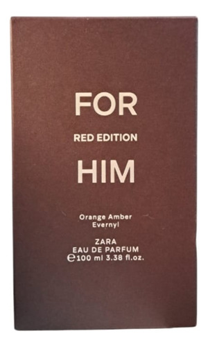 Perfume Zara. For Him Red Edition. 100ml. Edp. Para Hombre