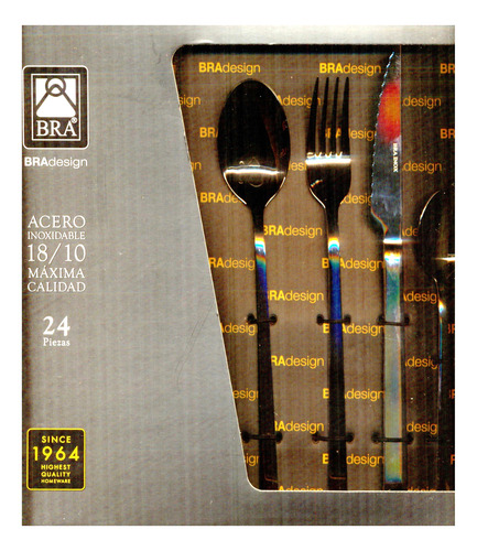 Cubiertos De Acero Inoxidable - Bra Design - 24 Piezas