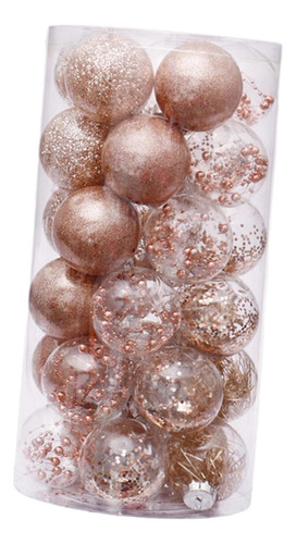 24 Uds. De Adornos De Bolas De Navidad, Dorado Champagne