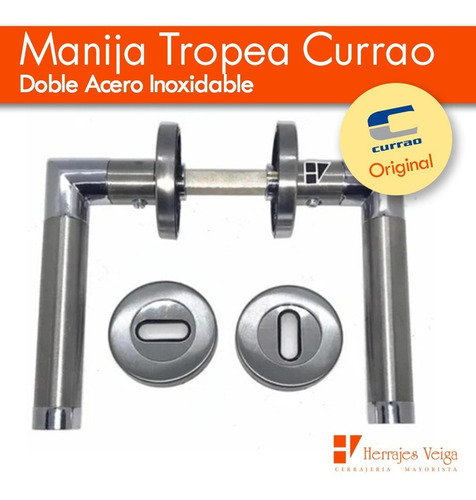 Manija Tropea Picaporte Puerta Currao Doble Acero Inoxidable
