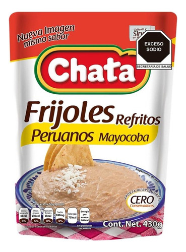 Frijoles Chata Refritos Peruanos Mayocoba 430 G