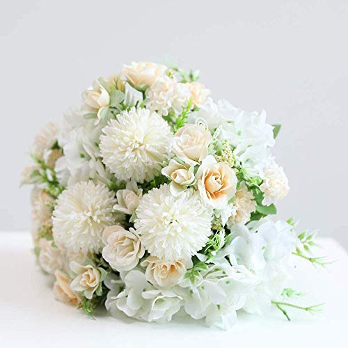 Flores Artificiales, Paquete De 6 Peonías Blancas Falsas De