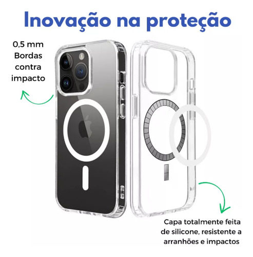 Capa Capinha Indução iPhone Magsafe 11,12,13,14,15,16 Promax