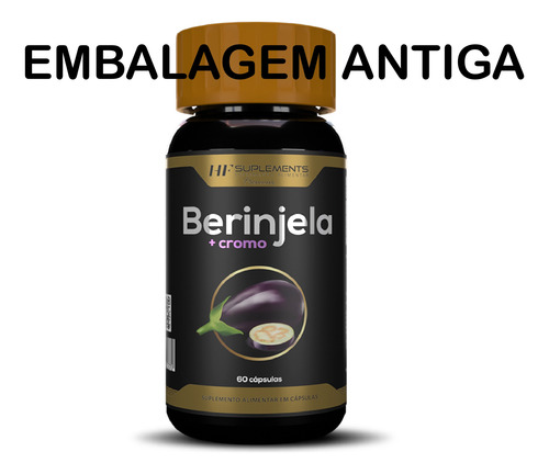 4x Berinjela + Cromo Premium 1000mg 60caps Hf Suplements