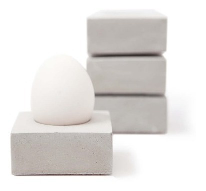 Imagen 6 de 6 de Posa Huevos X 4 Formas Geometricas Cemento Minimalista