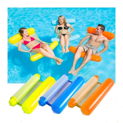 Flotador Piscina Hamaca Flotadores Inflable Xl Colores