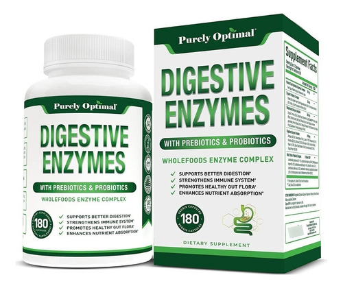 Enzimas Digestivas Premium Prebioticos  Probioticos 180 Cap