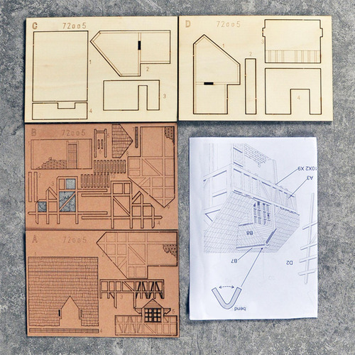 1:72 Ruinas Casa Modelo Arquitectura Escena Modelo Para
