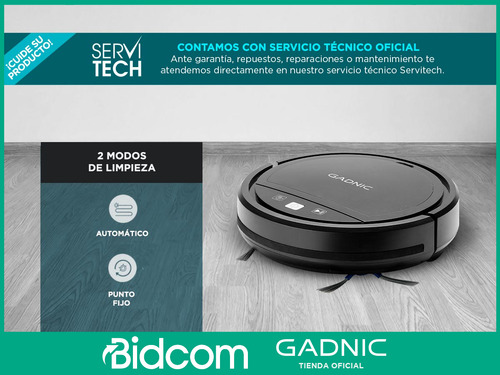 Aspiradora Robot Gadnic Sensor Anti Caída 2 Modos Limpieza