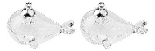 // 2 Frascos Transparentes De Cristal Vacío Mini Ballena