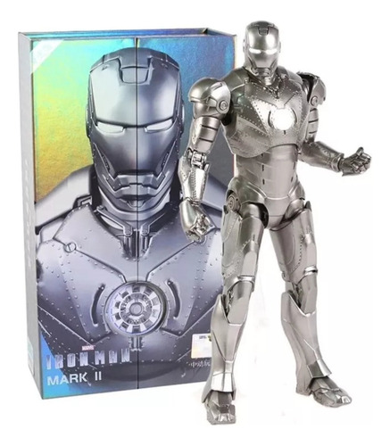 Boneco colecionável Iron Man Mark 2 Marvel com luz LED