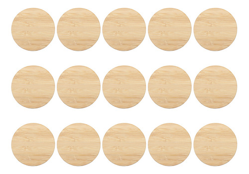 Chips De Bambú Redondos Con Forma Circular De Madera En Blan