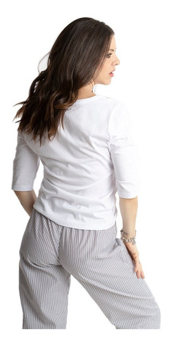 Imagen 4 de 10 de Remera Dora Jelue Pijama Manga 3/4 Algodón Soft Dama Mujer