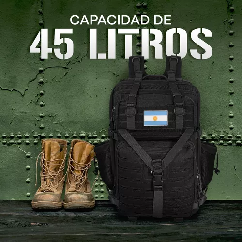 Mochila Táctica Militar 45 Litros Ajuste Abdominal Pectoral