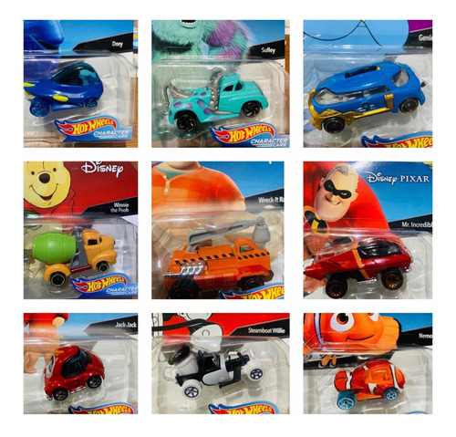 Disney Hotwheels Varios Modelos 1pza